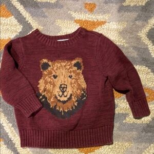 Baby boys Maroon sweater with bear